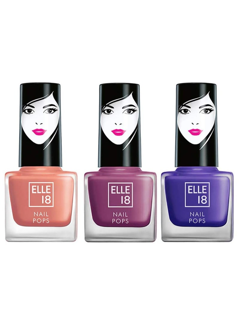 Elle18 Elle 18 Nail Pops Nail Color 159 & Elle18 Matte, Glossy Finish Nail Pops Color 161, 161, 5 Ml & Elle18 Nail Pops Nail Color 163, Glossy & Matte Finish, 5Ml - Image 1